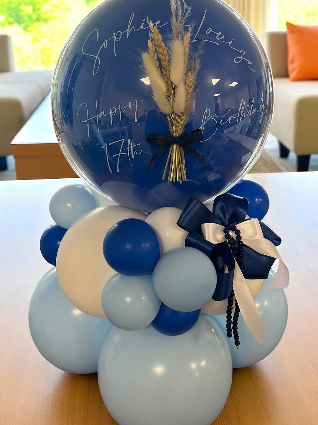 Milestone Birthday Bubble & Pampas Display